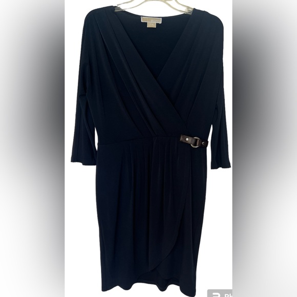 Michael Kors Women’s Black Contemporary Stretchy Midi Dress szPM Minimalist - Picture 8 of 8